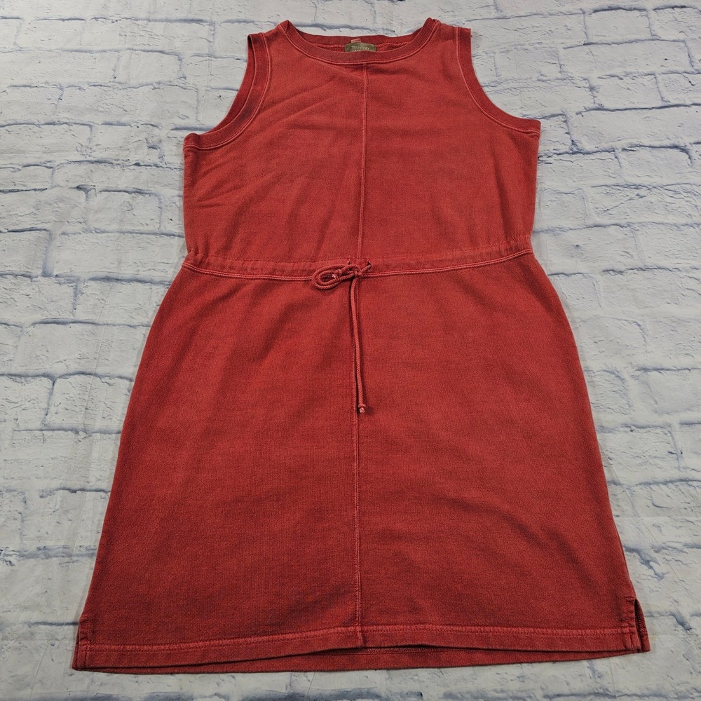 The Territory Ahead Dress Womens Large Red Cotton French Terry Drawstring Casual